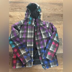 Roxy Multicolor Plaid ski Jacket for Kids